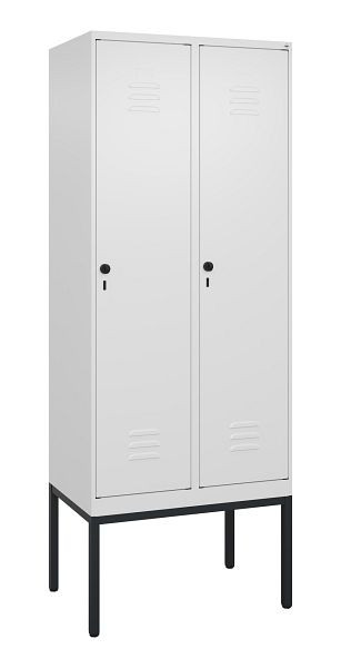C+P Umkleidespind Classic PLUS, Gestell, 2 Abteile, 2120x800x500mm, 9016/9016, Drehriegel, 0800307-22 S10014