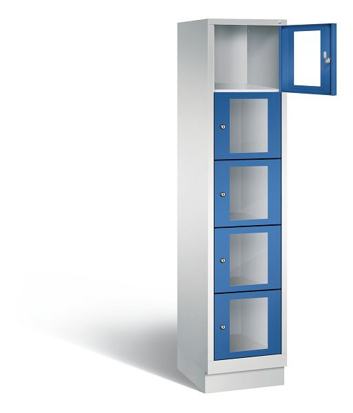 C+P lockerkast Classic, H1800xB420xD500mm, kleur: lichtgrijs / gentiaanblauw, 8020A125 S10002