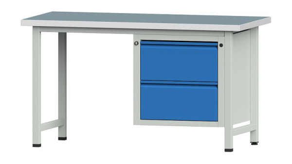 ANKE werkbanken combinatie werkbank, model 711 E, 1500 x 700 x 840 mm, RAL 7035/5012, UBP 40 mm, 510.544