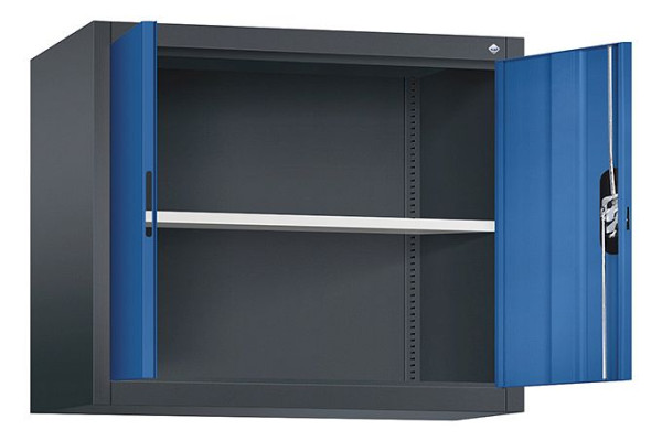 C+P bovenkast Acurado, H790xW930xD400mm, kleur: zwartgrijs / gentiaanblauw, verzonken handgreep, 9265-000 S10200