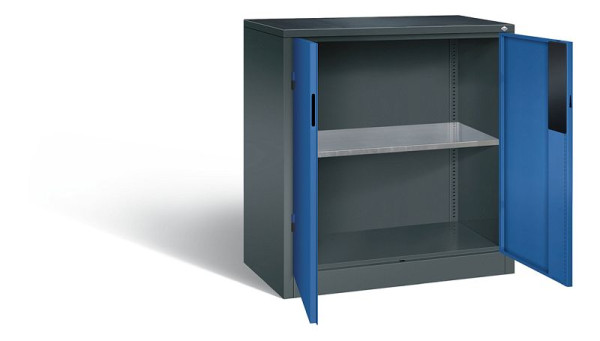C+P gereedschapskast Acurado, H1000xW930xD500mm, kleur: antracietgrijs / gentiaanblauw, verzonken handgreep, 8821-052 S10368