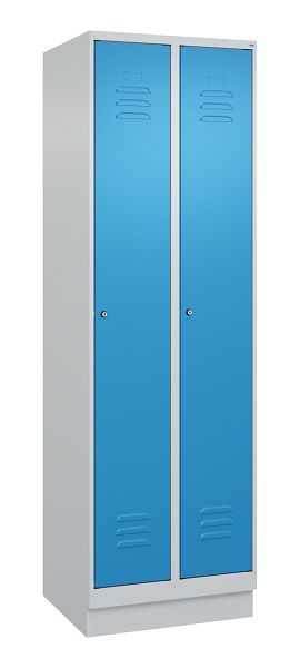 C+P luierkluis Classic PLUS, onderbouw, 2 vakken, 1950x600x500mm, 7035/5012, cilindersloten, 080020-20 S10019