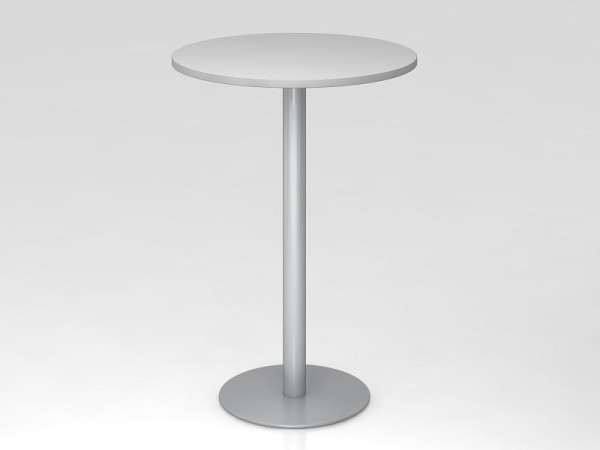 Hammerbacher bartafel 80cm rond grijs/zilver, zilver frame, VSTH08/5/S