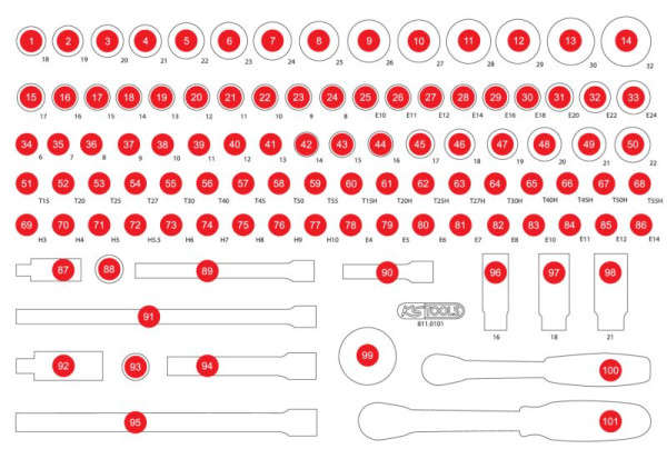 KS Tools Leeg schuiminzetstuk voor 811.0101, 811.0101-97