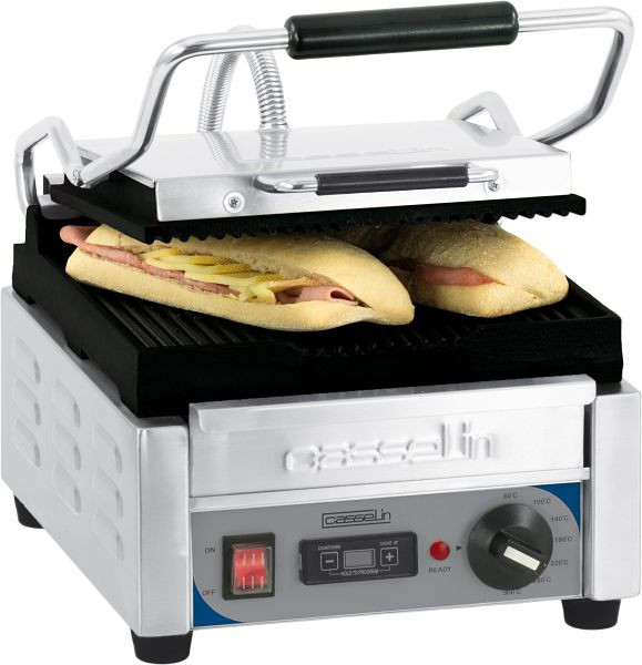 Casselin Panini-Grill S - Premium - Gegroefd / Gegroefd met timer, CGPRRPPT