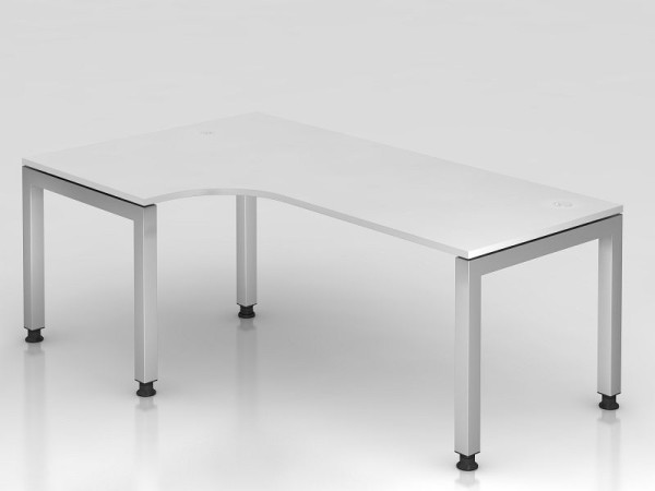 Hammerbacher hoektafel U-voet vierkant 200x120cm 90° wit, hoekvorm 90°, zwevende plaat, VJS82/W/S