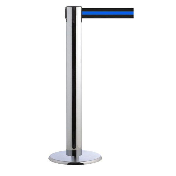 Stein HGS HGS personengeleidingssysteem -P-Line Titan-, chroom, zwart/blauw/zwart horizontaal (gestreept), met riemeindstuk (standaard), 15693-0702