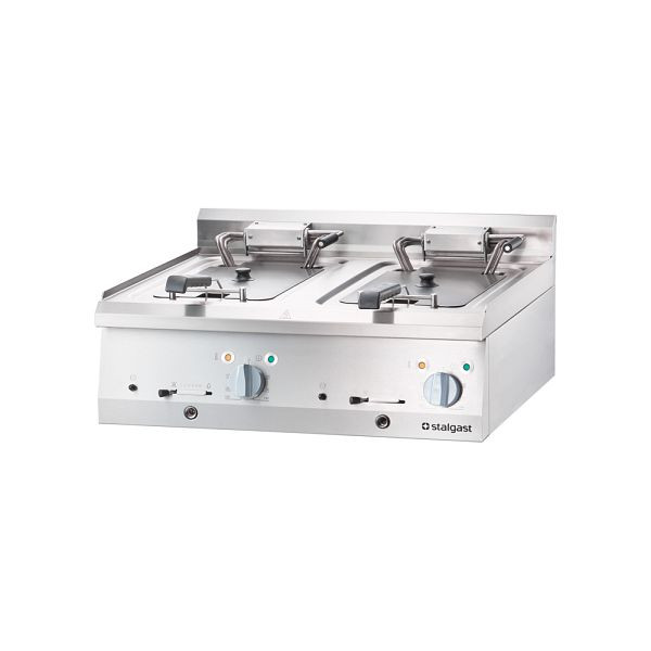 Stalgast elektrische friteuse als tafelmodel Serie 700 ND - dubbele friteuse, 800 x 700 x 250 mm (BxDxH), SL34218T