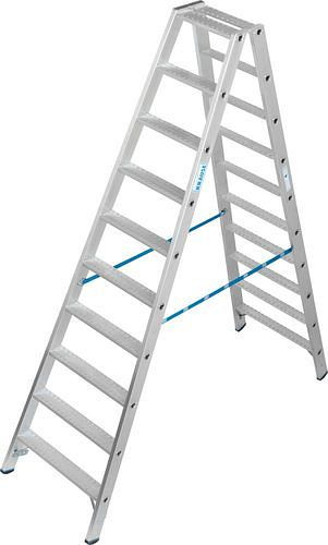 Krause trap van aluminium, van beide zijden toegankelijk, 2 x 10 treden R 13, 307630