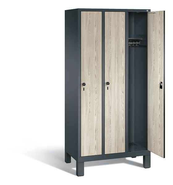 C+P Evolo kleerkast, H1850xB900xD500mm, kleur: antracietgrijs / Sen ash decor, 48010-30 S10822