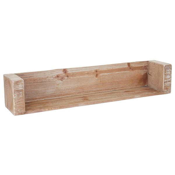 Mendler wandplank HWC-A15, hangplank boekenplank, dennenhout rustiek massief, 60cm, 56883