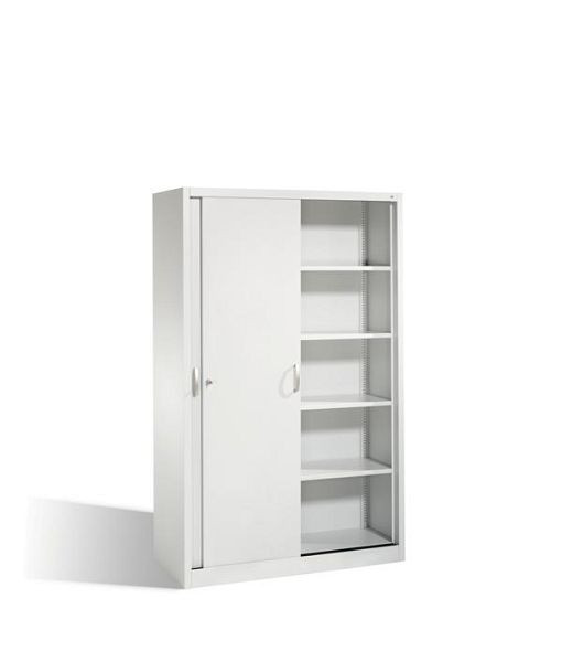C+P schuifdeurkast Acurado, H1950xB1200xD500mm, kleur: lichtgrijs, beugelgreep, 5 FH, 2050-00 S10136