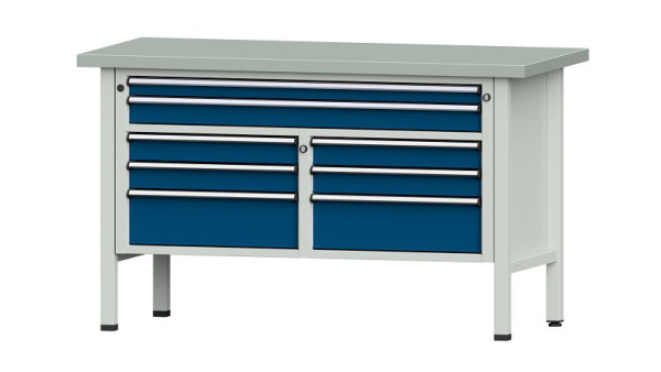 ANKE werkbanken kistwerkbank, model 259 V, 1500 x 700 x 890 mm, RAL 7035/5010, ZBP 40 mm, 304.157