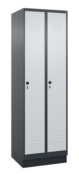 C+P luierkluis Classic PLUS met middenwand, bodem, 2 vakken, 1950x600x500mm, 7016/7035, veiligheidsdraaigrendel, 080020-20F S10013