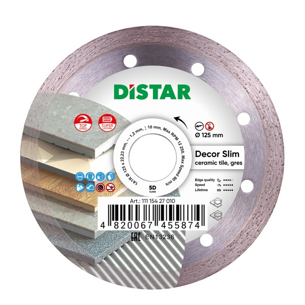 Distar diamantdoorslijpschijf 1A1R 125 Decor Slim, 11115427010