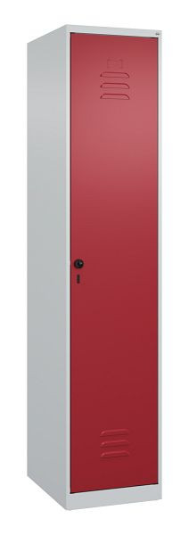 C+P kleedkamerkast Classic PLUS met middenwand, 1850x400x500mm, 7035/3003, veiligheidsdraaigrendel, 080000-12F S10024