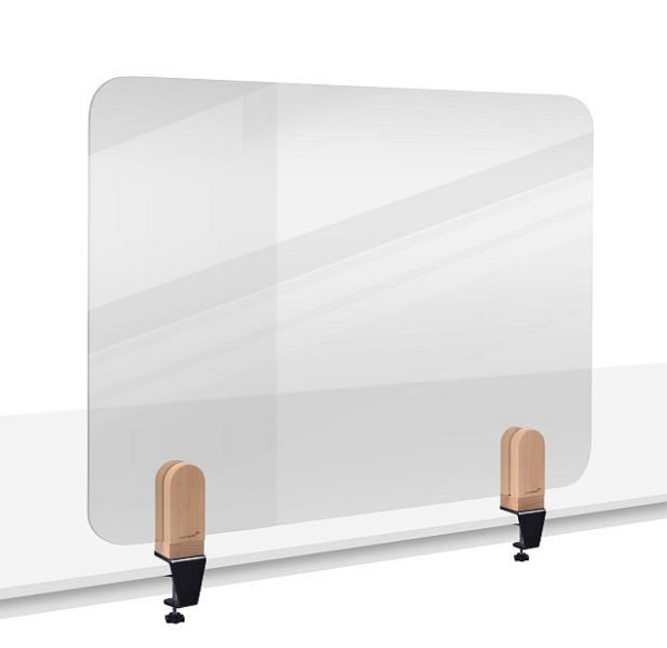 Legamaster ELEMENTS transparant tafelschot 60x80cm acryl incl. 2 tafelklemmen, 7-209710