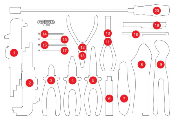 KS Tools Leeg schuiminzetstuk voor 811.0045, 811.0045-97