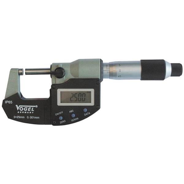 Vogel Germany digitale schroefmaat, DIN 863, IP65, 0 - 25 mm / 0 - 1 inch, 230130