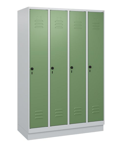 C+P Umkleidespind Classic PLUS, Sockel, 4 Abteile, 1800x1200x500mm, 7035/6011, Drehriegel, 0800207-40 S10006
