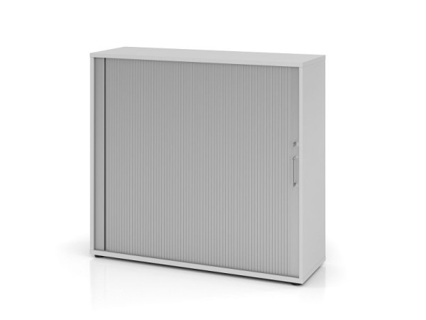 Hammerbacher rolluikkast 1733S BS, 3 OH, romp: grijs / rolluik: zilver, 120 x 40 x 110 cm (BxDxH), V1733S/5/S/BS
