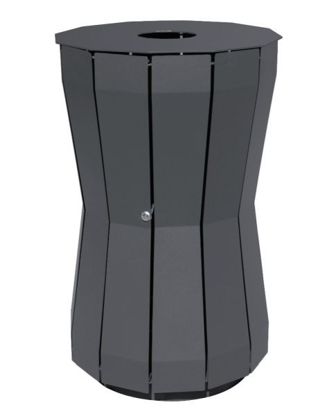 Renner staande afvalbak ca. 105 L in stijlvol design, thermisch verzinkt en gepoedercoat, antraciet-ijzer mica, 7099-00PB DB 703