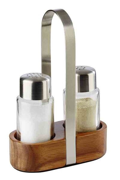 APS peper- en zoutkannetje - HOUT, 11,5 x 5,5 cm, hoogte: 17 cm, 40435
