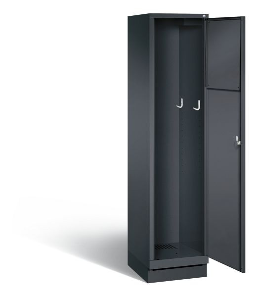 C+P wasverzamelkast Evolo, H1800xB420xD500mm, kleur: zwart-grijs, 48170-210 S10007