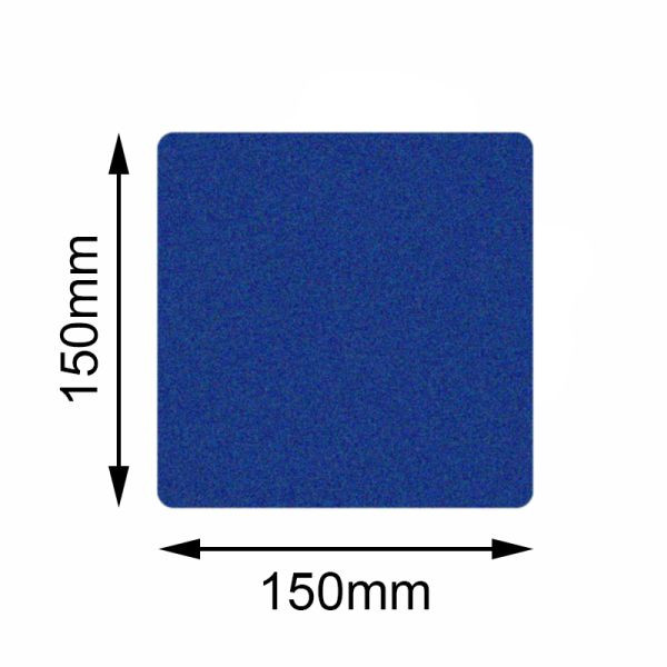 Mehlhose vloermarker safety blauw vierkant 150x150mm, VE: 10 stuks, KSBQ1V10