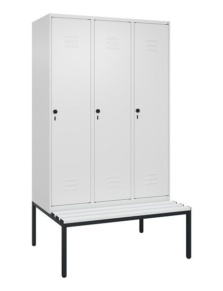 C+P luierkastje Classic PLUS, met onderbank, 3 vakken, 2120x1200x815mm, 9016/9016, draaibare sluiting, 0800507-32 S10044