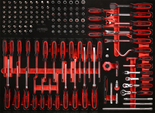KS Tools PERFORMANCEplus gereedschapsset 142-delig dopsleutel en schroevendraaier, 821.0142