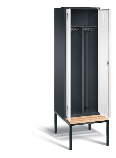 C+P zwart wit locker Evolo, H2090xW610xD815mm, kleur: zwart grijs / verkeerswit, 48052-20 S10242