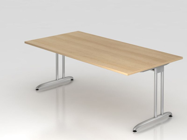 Hammerbacher bureau C-poot 200x100cm eiken, werkhoogte 72 cm, VBS2E/E/S