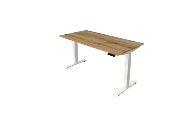 Kerkmann sta-/zittafel Move 4 nieuw 160 x 80 cm frame wit, tafelblad eiken, 10090655