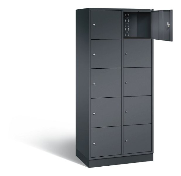 C+P XL lockerkast Intro, H1950xW820xD490mm, kleur: zwart-grijs, 8570-202 S10029