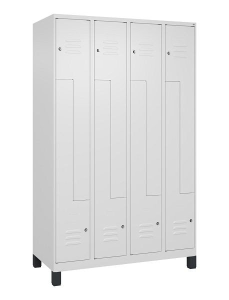 C+P Z-Spind Classic PLUS, C Z-Spind, Classic PLUS, voeten, 8 vakken, 1950x1200x500mm, 9016/9016, cilindersloten, 080013-408 S10029