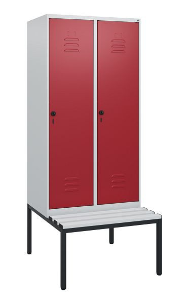 C+P luierkastje Classic PLUS, met onderbank, 2 vakken, 1950x800x815mm, 7035/3003, draaibare sluiting, 0800505-22 S10031