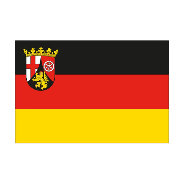 Stein HGS HGS deelstaatvlag Rijnland-Palts, 200 x 335 cm (liggend formaat), met touw en lus, FlagTop 160 g/m², voor vlaggenmasten vanaf 8 m, zonder ajourzoom, 26493