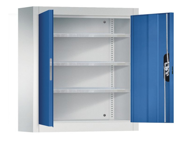 C+P wandkast serie 13, H830xB700xD300mm, kleur: lichtgrijs / gentiaanblauw, verzonken handgreep, 134013-22 S10080