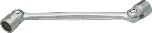 Hazet dubbelgebroken dopsleutel, buiten dubbel zeskant profiel, 16 x 17 mm, 645-16X17
