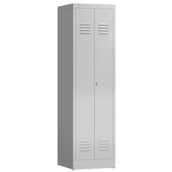Lüllmann ClassiX kledingkast, 2 in het midden sluitende vakken, 1800 x 500 x 500 mm, lichtgrijs, X-510400