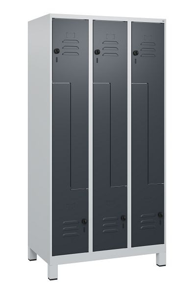 C+P Z-Spind Classic PLUS, Füße, 6 Abteile, 1800x900x500mm, 7035/7016, Drehriegel, 0800137-306 S10008