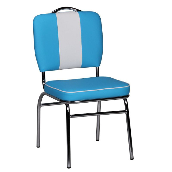 Wohnling eetkamerstoel Elvis American Diner 50s retro blauw wit, WL1.717