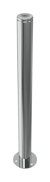 Schake RVS paal Ø 76 mm met siergroef, stationair, voor plugbevestiging met voetplaat Ø 150 x 5 mm, zonder slot, zonder oog, 4272P