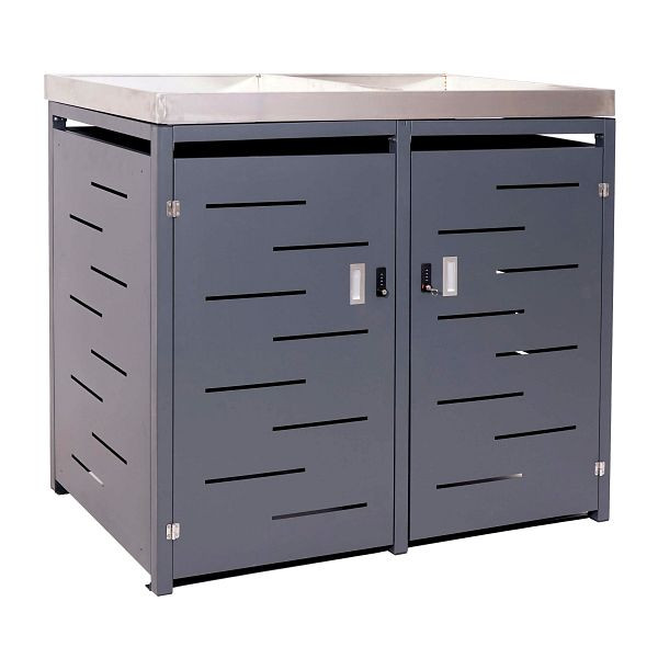 Mendler XL HWC-H40 2/4 rolcontainer bekleding, rolcontainer, plantenbak RVS metaal 63kg 117x138x98cm uitbreidbaar, 73387+73386