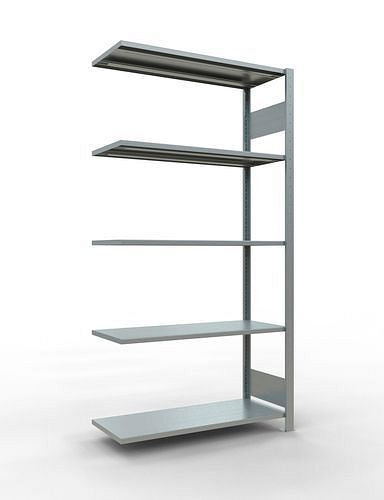 Schulte legbordstelling, aanbouwpaneel, 5 opbergniveaus, vakbelasting 150 kg, 1006 x 436 x 2000 mm, 278792