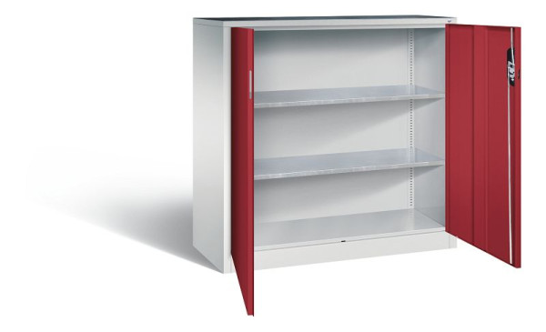 C+P gereedschapskast Acurado, H1200xB1200xD500mm, kleur: lichtgrijs/robijnrood, verzonken handgreep, 8531-000 S10147