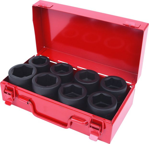 KS Tools 1" zeskant-krachtdoppenset, kort, 8-delig, 515.0610