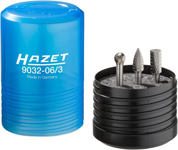 Hazet hardmetalen stiftfrezen set, 6 mm, aantal gereedschappen: 3, 9032-06/3