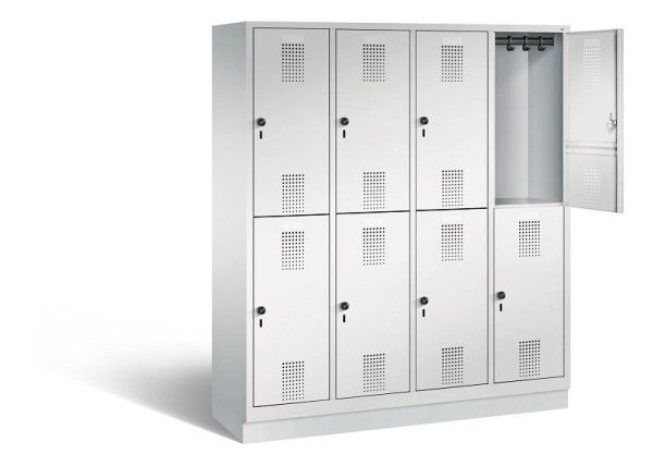 C+P locker dubbeldekker Evolo, H1800xB1590xD500mm, kleur: lichtgrijs, 48320-42 S10083